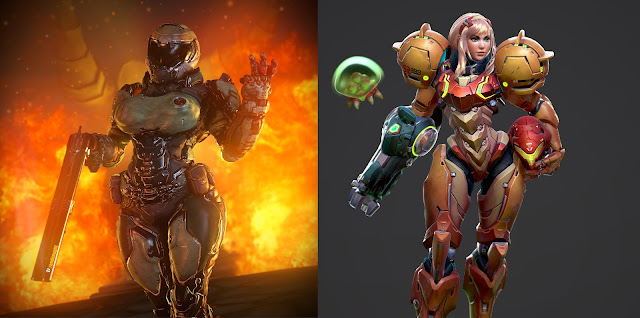 The image above is a pretty good example of a sexualized doomgirl, similar to how Samus Aran can be sexualized through her power suit.